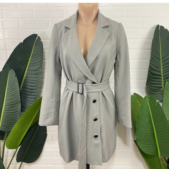 Vetta the belted blazer dress grey multi way sleeveless jacket Like New - Picture 3 of 9